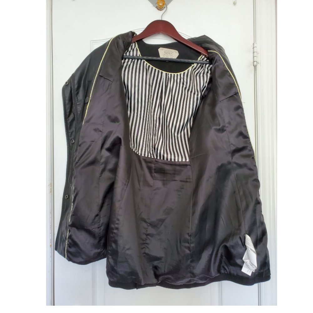 ZARA Black Faux Leather Accent Combination Coat - Picture 4 of 13